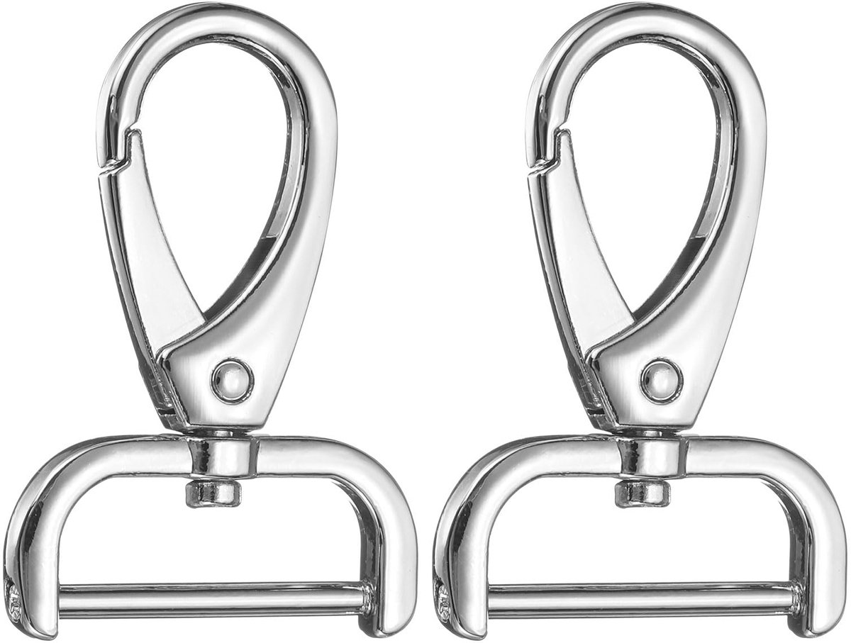 Dailygoods - Draaibare Karabijnhaak - 2 Stuks 1 Inch D-Ring