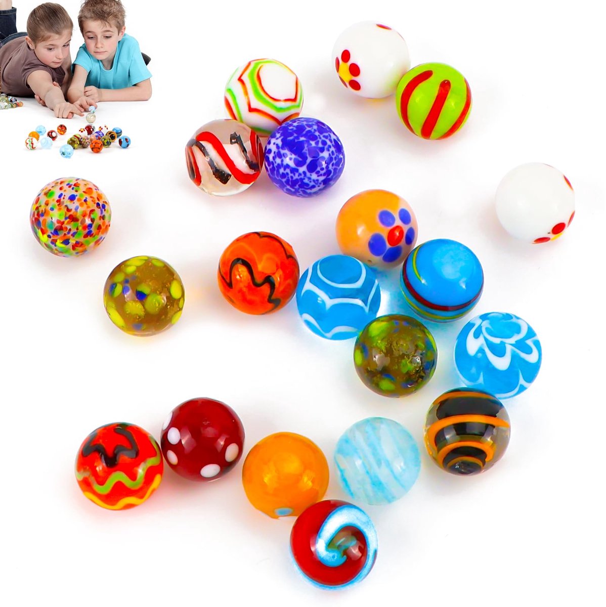 Dailygoods - 20 Stuks Handgemaakte Glazen KS voor Kinderen - Decoratieve Glazen