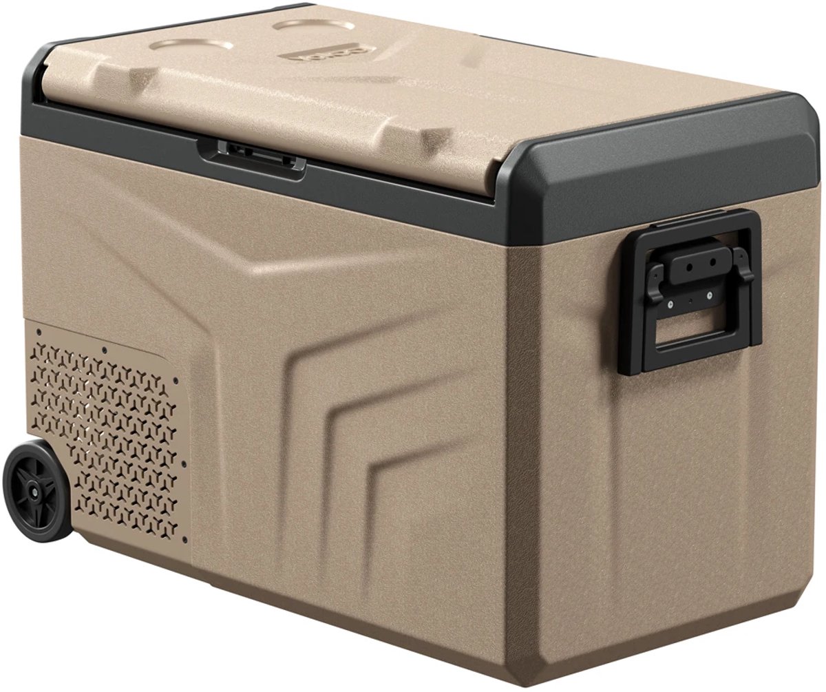 YOLCO TCX50 Sand - Compressor Koelbox - 50 Liter - Dual Zone Koelen en Vriezen - 12V 24V 230V en Zonnepaneel