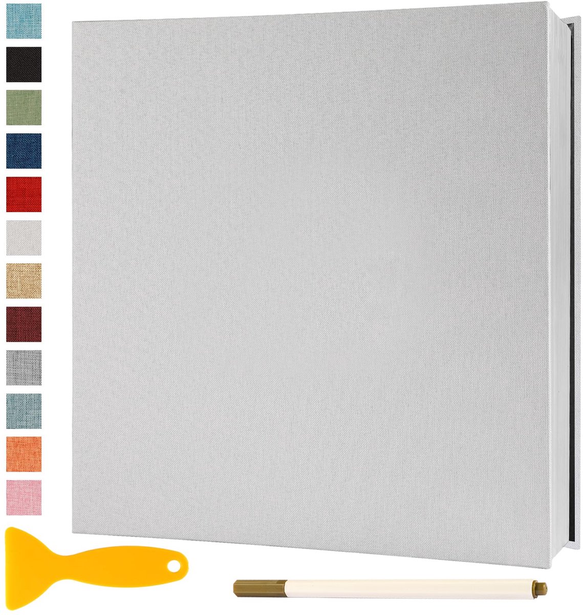 SnelShoppen - Fotoalbum Zelfklevend 28x27 cm - Wit Fotoboek met 40 Bladzijden voor Huwelijk, Vakantie, Kinderen, Feestelijke Gelegenheden