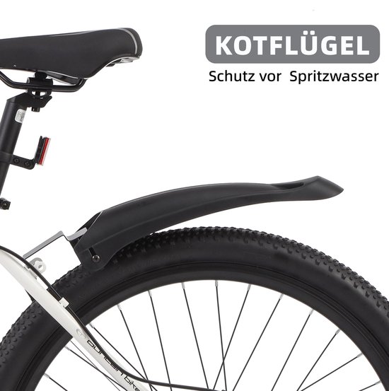 HAUSS SPOLE Mountainbike - 28 Inch - 21 Versnellingen Met Kettingschakeling - IJzer - Wit - Met Schijfrem En Voorvorkvering van HAUSS SPOLE — afbeelding 4