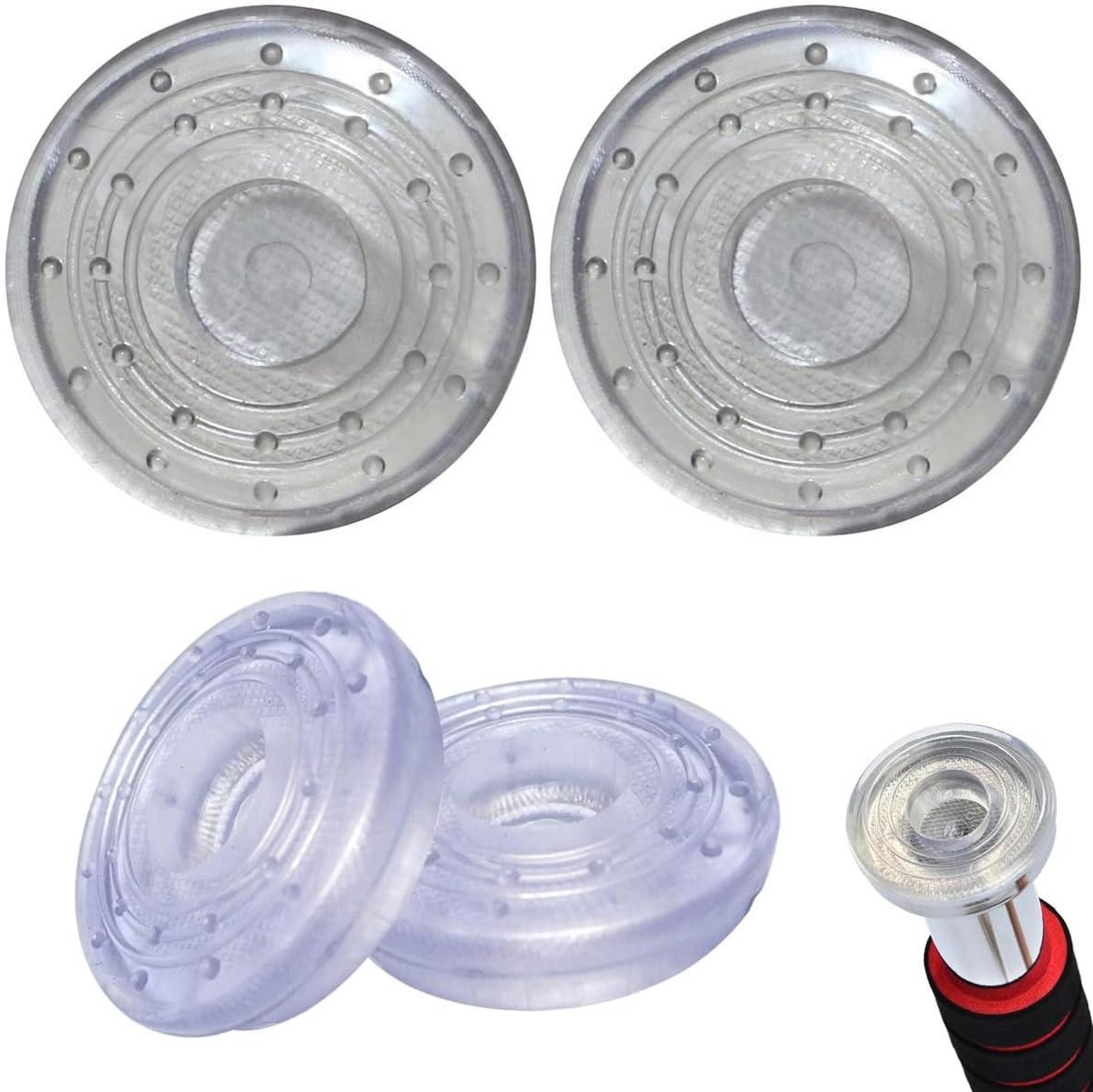 Optrekstang Accessoires - Antislip Pads - Fitness Oefeningen - Hoge Weerstand Rubber - 4.5 cm Diameter - Transparant