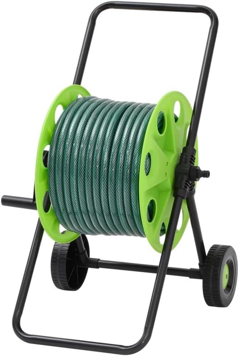Slanghaspel Kar - Tuinslang Trolley - Tuinieren Water Geven - Anti-kink Aansluiting - 50 meter slang - Groen