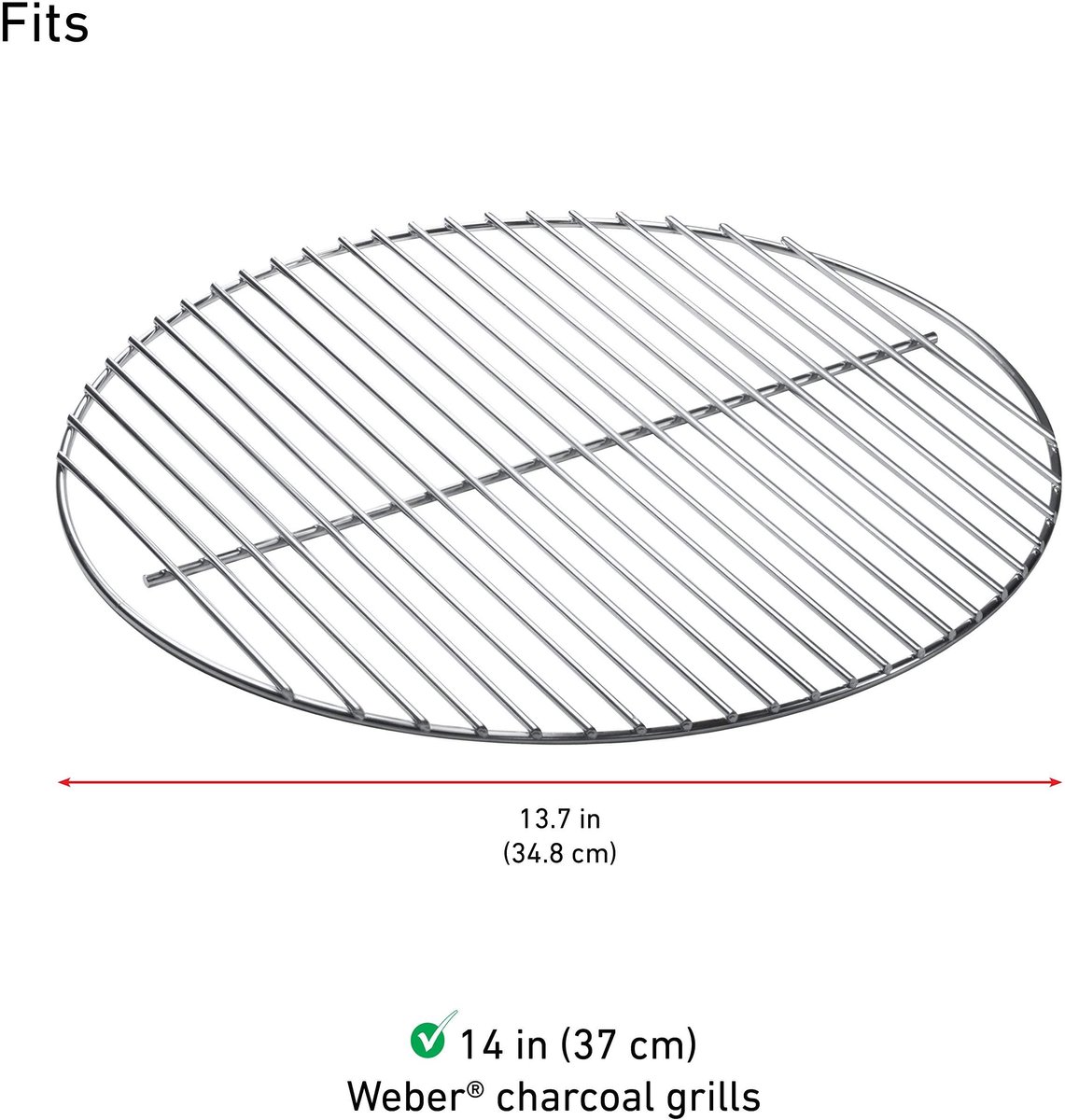 SnelShoppen - Kookrooster 34,8 CM voor Houtskoolgrills, Vervangingsonderdeel voor Jumbo Joe, One-Touch, Smokey Mountain Smoker, Inklapbare Grills, Per
