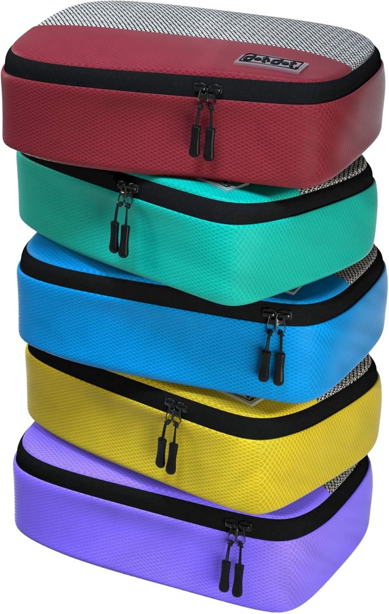 SnelShoppen - Small Travel Packing Cubes - 5-delige set compressie koffer organizer, lichtgewicht, waterafstotend, ideaal voor vakantie, camping, week