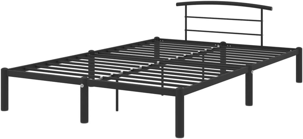 Metalen Bedframe - Bedombouw Metalen Lattenbodem - Slaapkamer Inrichten - Solide Metalen Constructie - 120x200 cm - Zwart