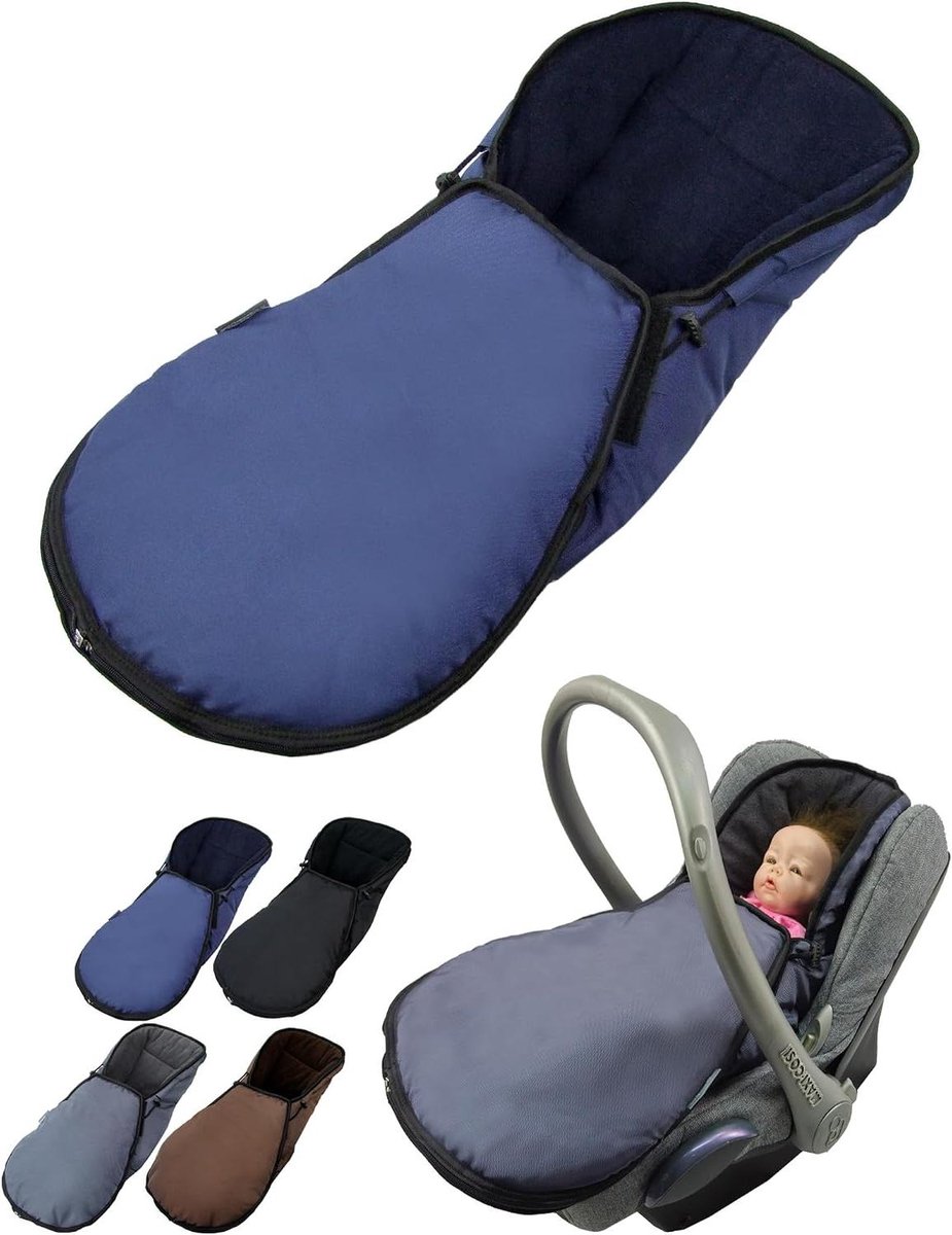 Baby Voetenzak - Autostoel Muts - Warm Blijven - Waterafstotend Thermofleece - 75 x 40 cm - Navy Blauw