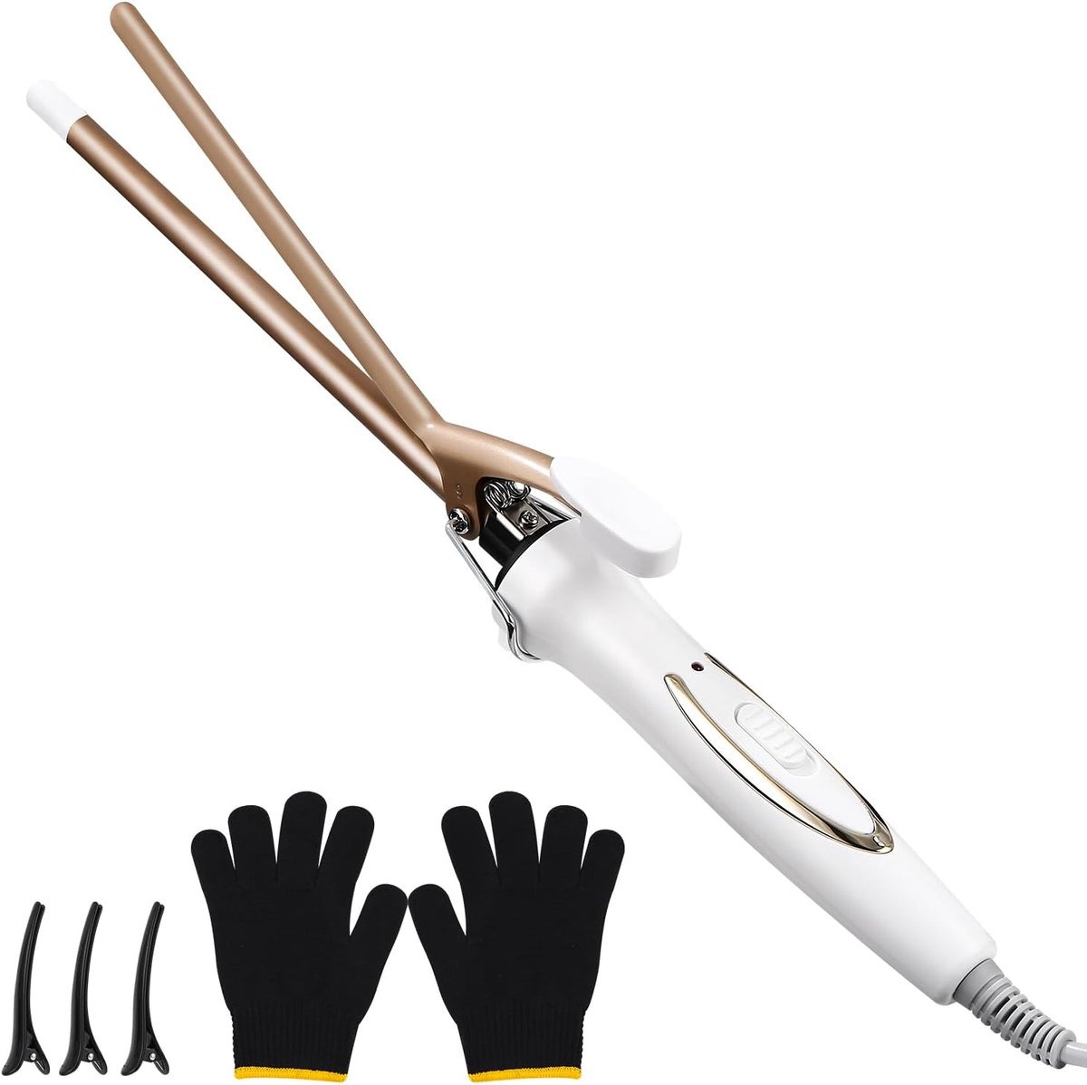 SnelShoppen - Keramische Krulspelden 9 mm - Snelle Verwarming 120-220 °C - Inclusief Handschoenen en Haarspelden - Ideaal voor Afrikaans Lang en Kort