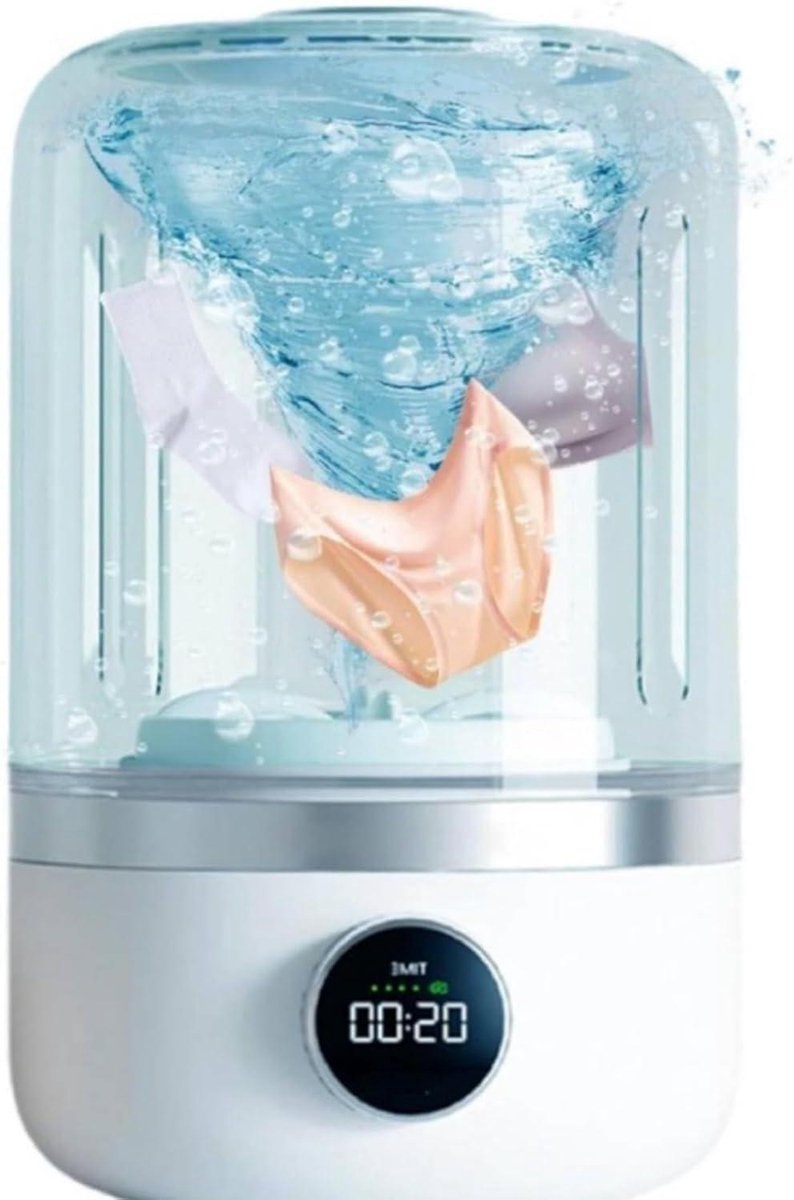 Draagbare Mini Wasmachine Oplaadbare Reis Wasmachine Ondergoed Reinigen Draadloos Oplaadbaar Ontwerp 1.2L Capaciteit Wit