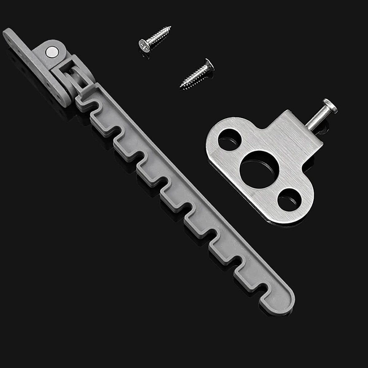 Raamsluiting Veiligheid - Kinderslot Raam - Ramen Beveiligen - Inslag Aluminium/Kunststof - 53.4x53.4mm - Grijs