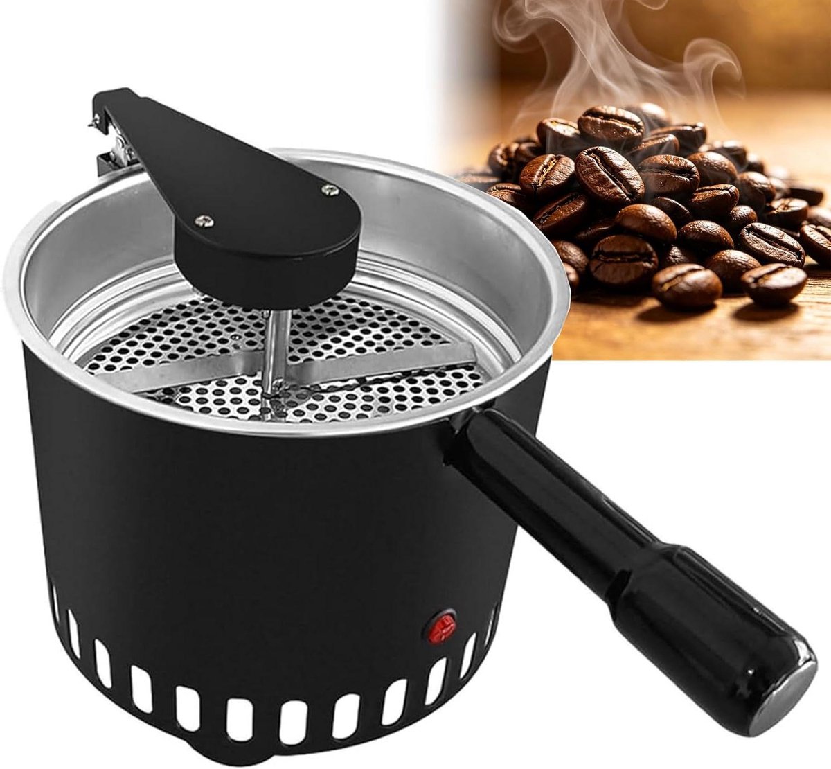 Koffiebonen Koeler - Koelplaat Bonen - Koffie Branden - Automatisch Roeren - 600g Capaciteit - Zilver