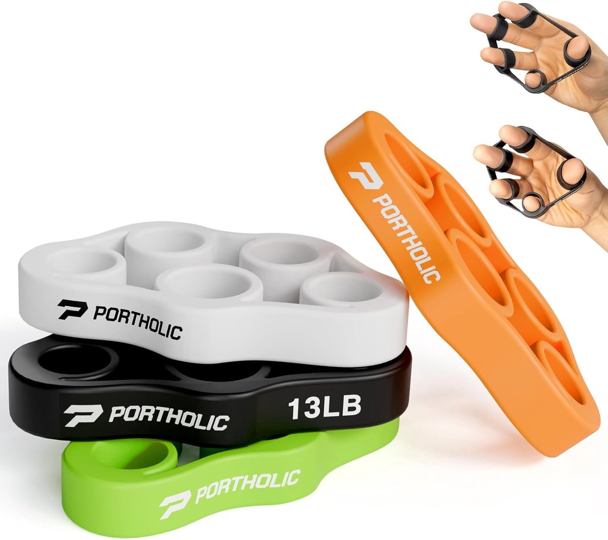 SnelShoppen - 4 Pack Handoefenaar Grip Versterker - Vinger Stretcher Handgrip Weerstandsbanden - Handversterker voor Artritis - Onderarmtrainer - Kleu