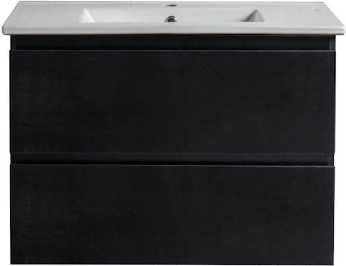 LINEA UNO - Kode 60 - Mat zwart - Badmeubel - - 301562