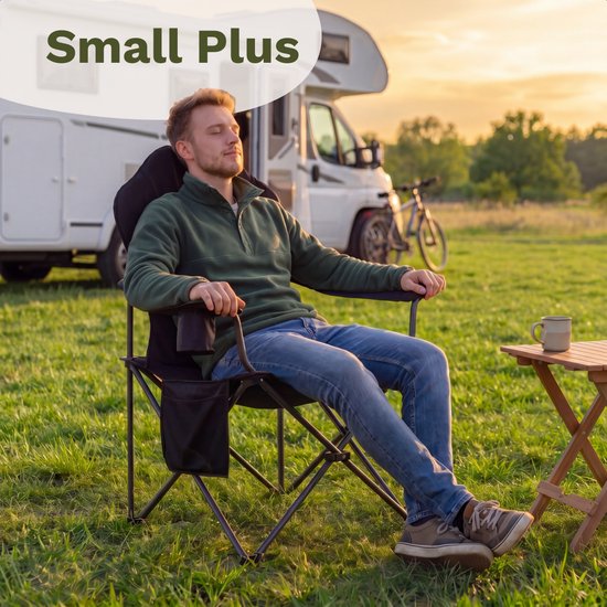 TRVLMORE Campingstoel XXL - Opvouwbaar - 160KG Draagvermogen - Incl. Draagtas - Klapstoel - Visstoel - Kampeerstoel - Vouwstoel - Zwart van Merkloos — afbeelding 2