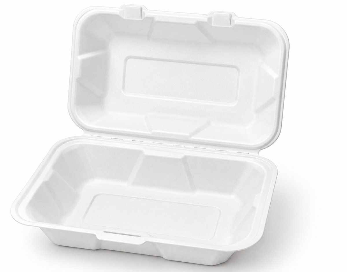 Pomebio suikerriet menubak - 50 stuks - suikerrietpulp 1-vak rechthoek