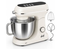 Vivid Green Luxe Keukenmixer - Touchscreen Display - 7L Mengkom - 11 Snelheden - Vaatwasserbestendig - Keukenmachine - Keukenrobot - Crème