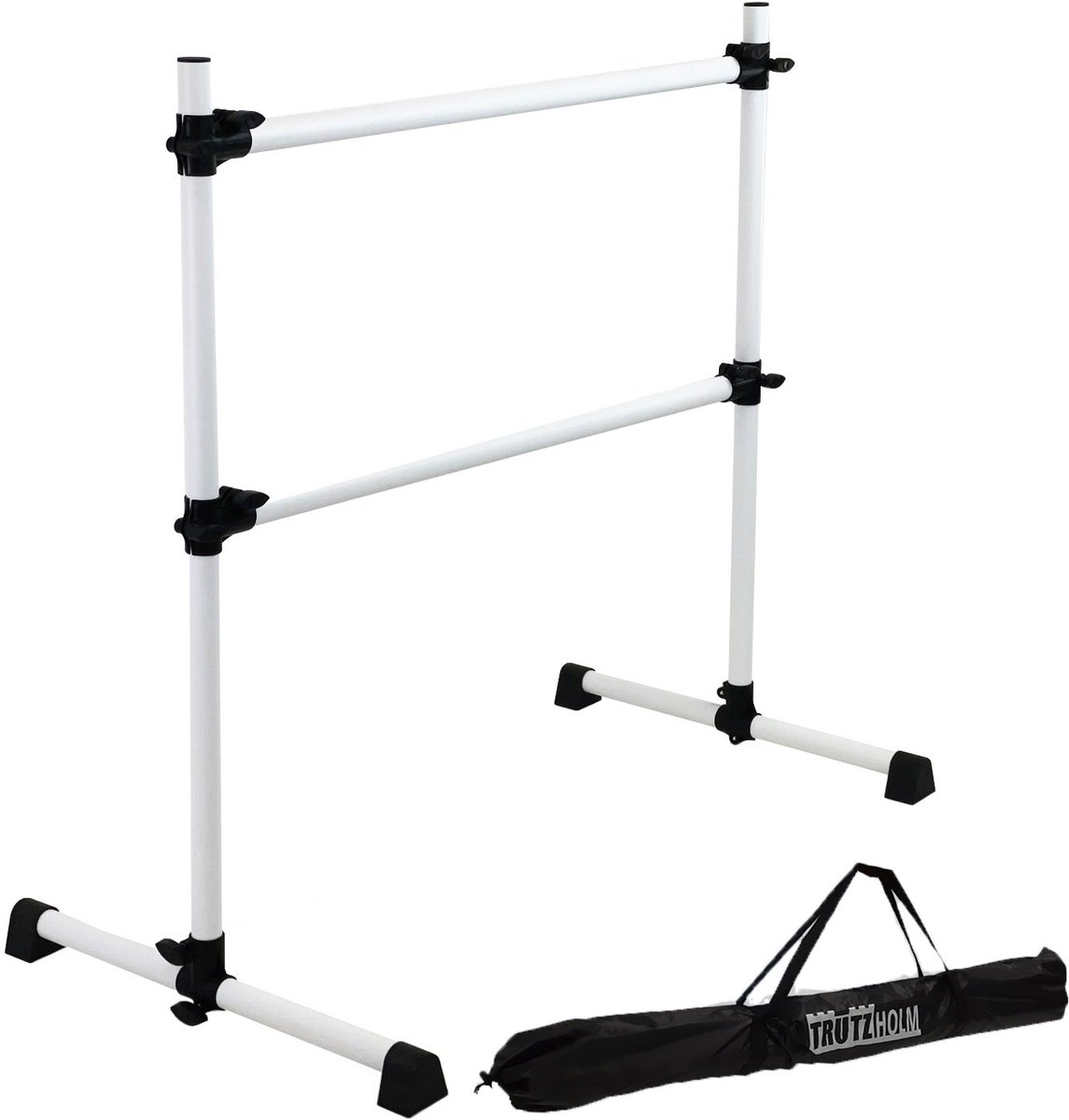 TRUTZHOLM Ballet Barre 125cm Breed - Heavy Duty Balletstang Hoogte Verstelbaar 11-120cm - Mobiele Pilates Yoga Trainingsbarre