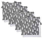 Clayre & Eef - Stoelkussenhoes - Kerst - Let's stay Home - Wit Grijs - 40 x 40 cm - 4 stuks