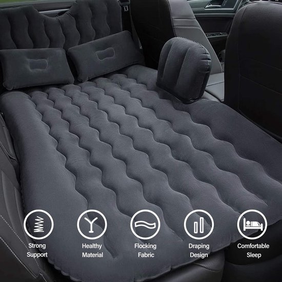 Luchtbed Achterbank - Opblaasbaar Bed Kamperen - Reizen Comfort - Perfecte Pasvorm Auto - 1800 gram - Beige — afbeelding 3