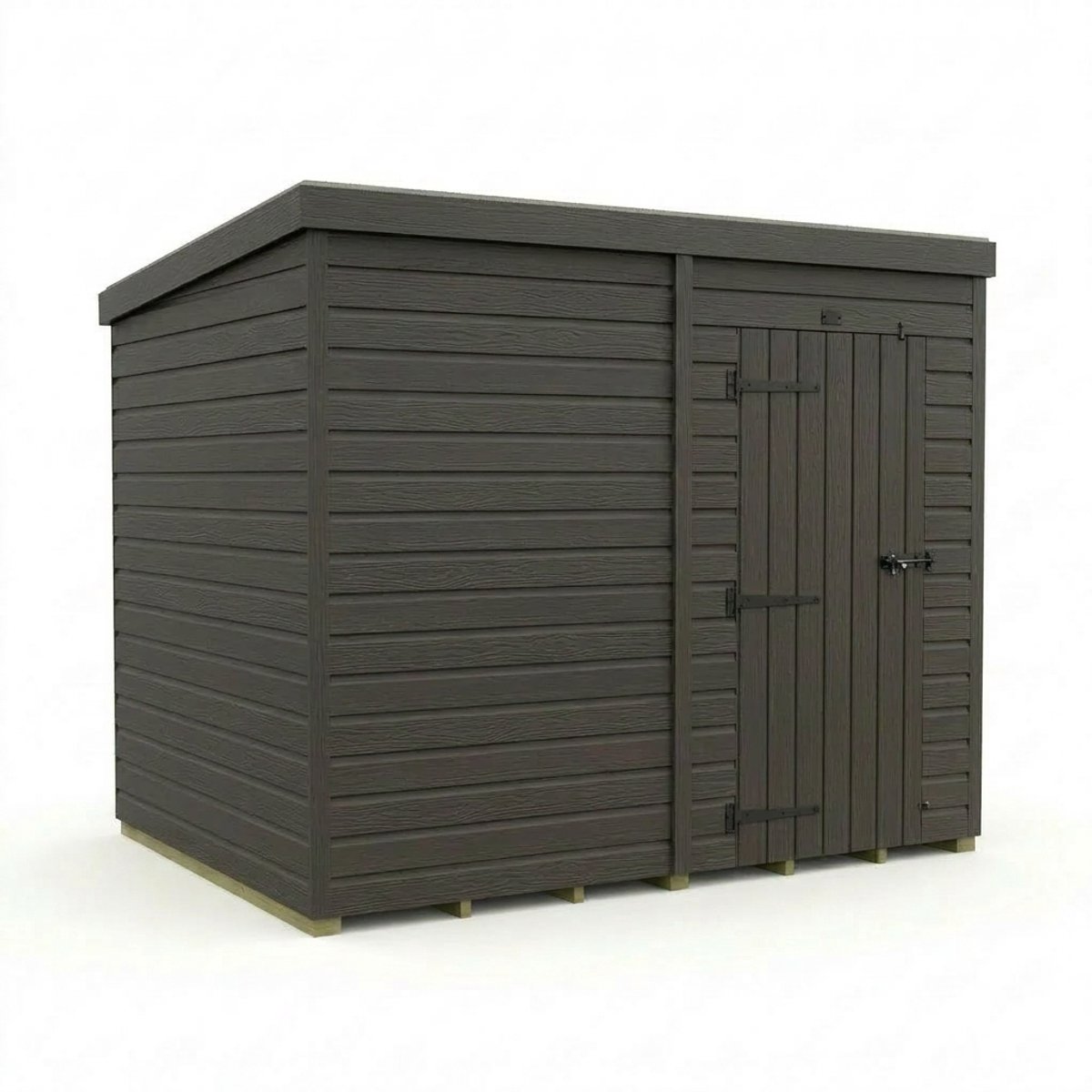 Composiet WPC Houtlook Tuinhuis 2426 x 2137 mm - Enkele Deur, Zonder Ramen