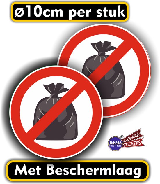 Ne placez pas de sac poubelle ici ensemble d'autocollants 2 pièces.