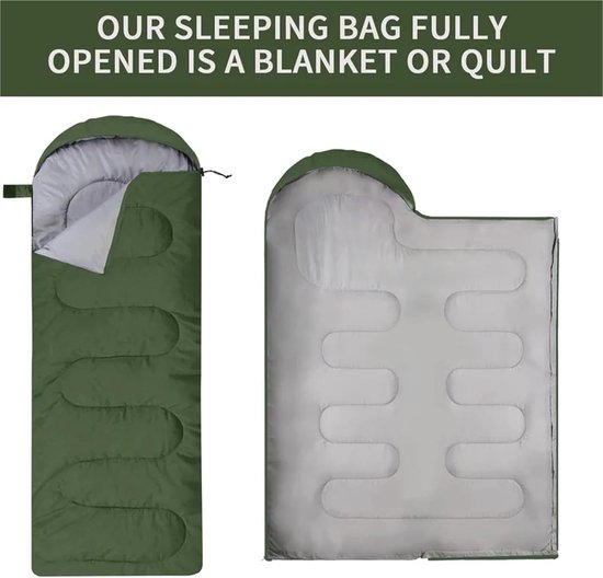 Kampeer slaapzak - Outdoor tas - Kamperen en reizen - Waterdicht en warm - One Size - Blauw — afbeelding 5