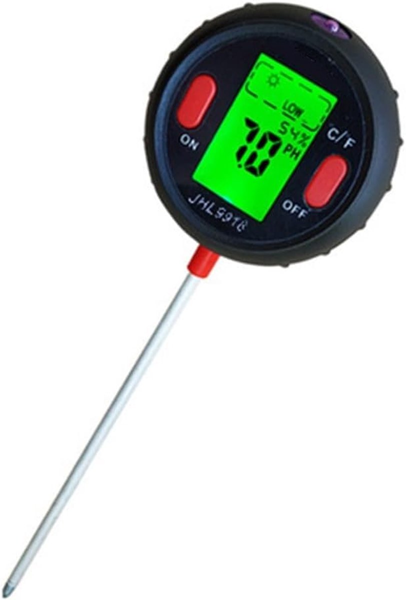 Bodemvochtigheidsmeter - Plantenmeter pH - Plantenverzorging optimaliseren - 5-in-1 functionaliteit - 30 x 8 x 3 cm - Zoals afgebeeld