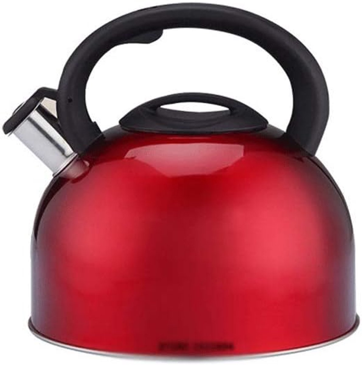 Waterkoker Fluitketel - Theepot Koken - Water Koken - Roestvrij Staal - 3 Liter - Rood