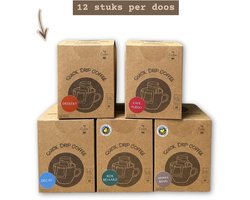 Quick Drip coffee - individueel verpakte koffiefilters - mix 60 stuks - 5 soorten