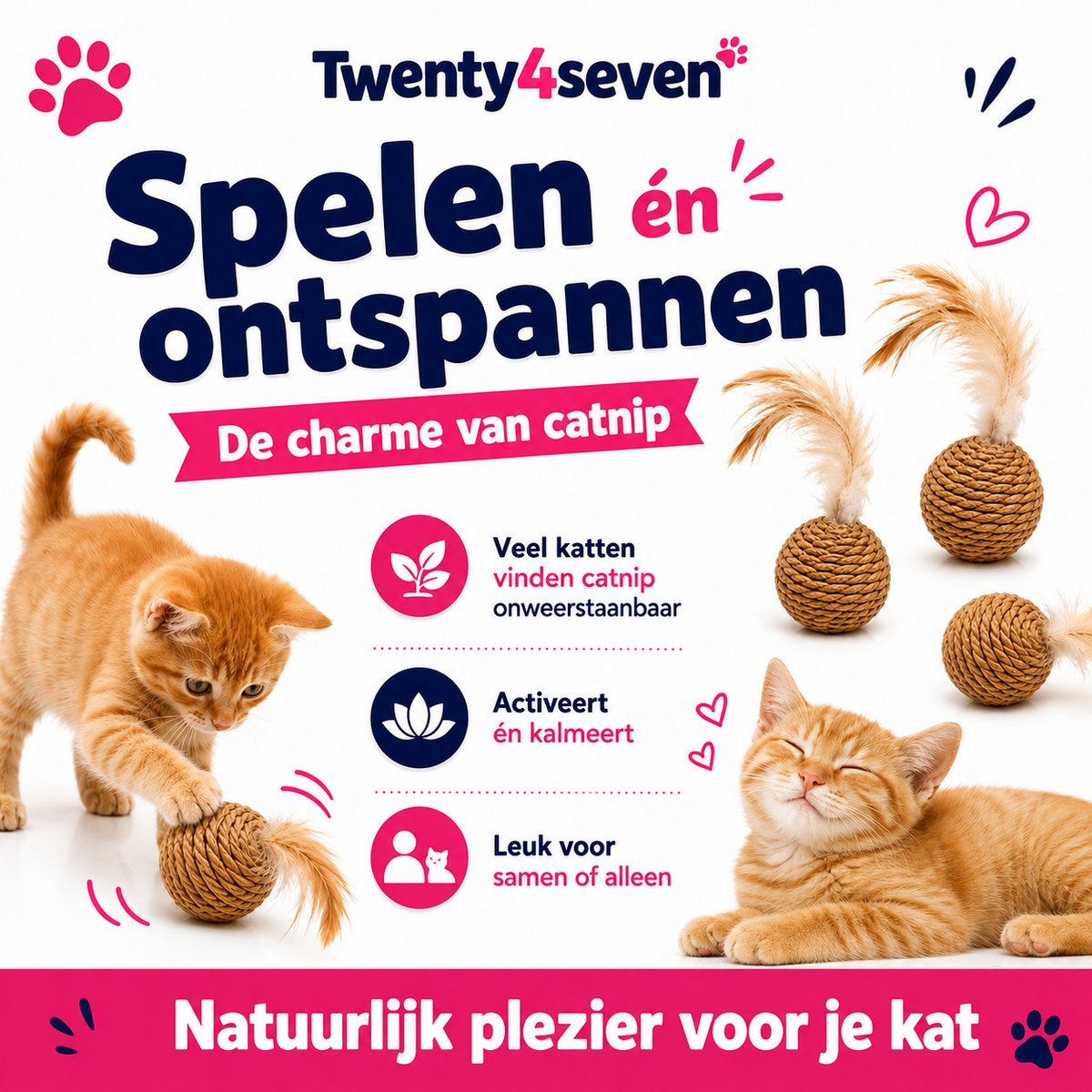 Twenty4seven Twenty4seven Catnip Ballen Kattenspeelgoed - afbeelding 3