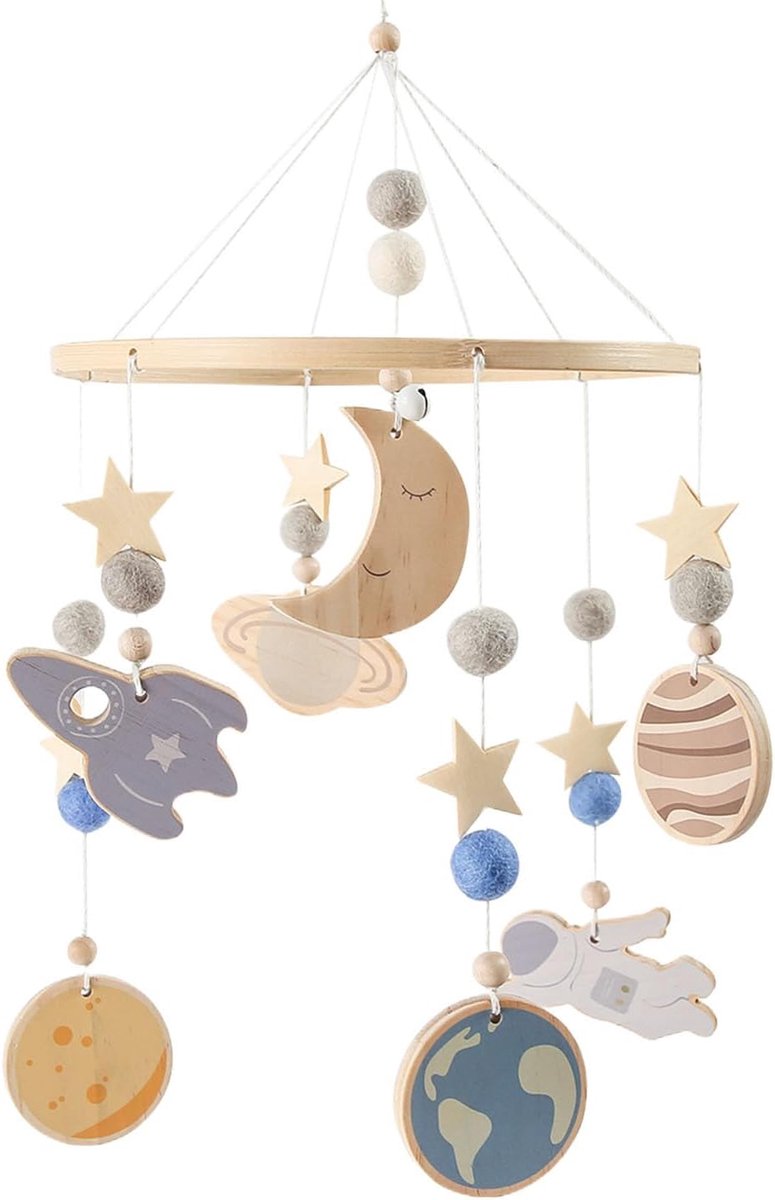 Babybed Mobiel - Kinderkamer Mobiel - Babykamer Decoratie - 360 Graden Draaibaar - 25 x 25 x 3 cm
