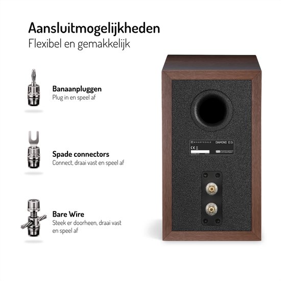 Wharfedale Diamond 12.0i Boekenplank Speaker - Heldere Middentonen - 2-weg - 100mm Driver - 55Hz-20kHz - Passieve Speaker - Walnoot van Merkloos — afbeelding 4