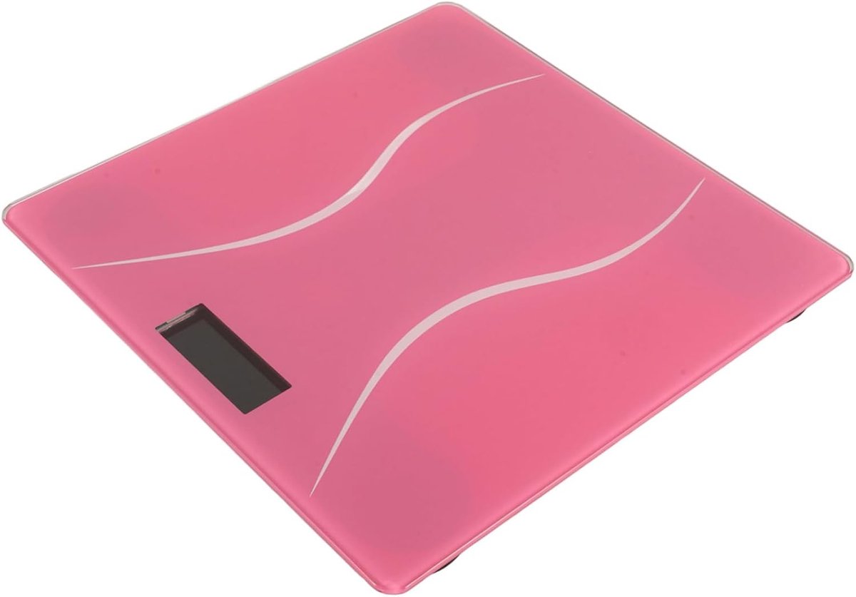 Digitale Lichaamsweegschaal - Persoonsweegschaal Elektronisch - Gezondheid Monitoren - Hoge Precisie Sensor - 26x25x2 cm - Roze