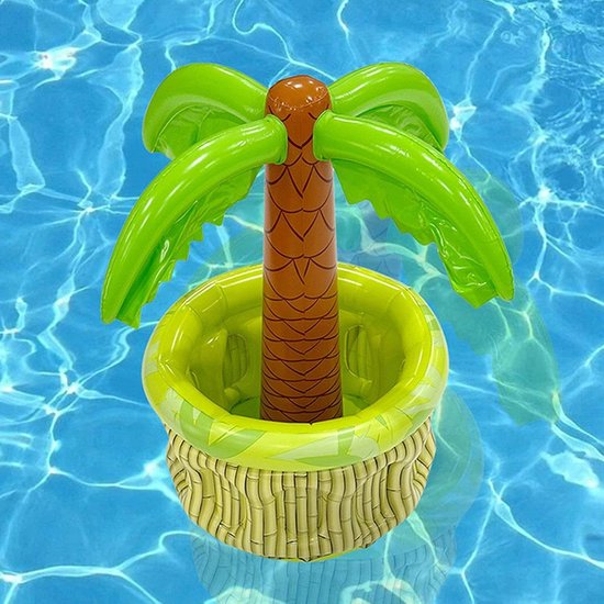 Opblaasbare Koeler - Drijvende Drankcontainer - Zomerfeesten - Palmboom Thema - ca. 58x38x66cm - A — afbeelding 2