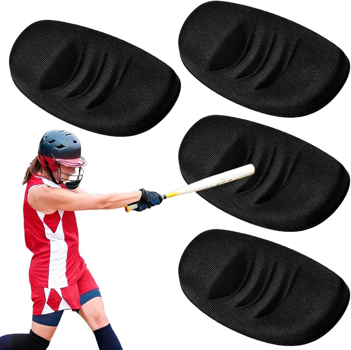 Softbal Gezichtsmasker - Veldspeler Beschermer - Sport Bescherming - Zweetabsorberend Spons Pad - 10.4 x 5.6 x 1.4 cm - Zwart