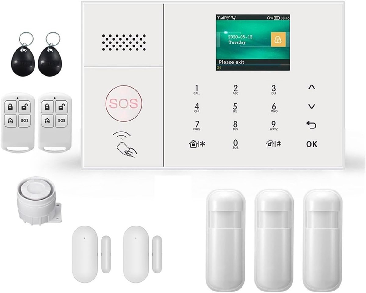 Draadloos alarmsysteem - Huisbeveiliging - Thuis bewaken - App bediening - 10 millimeter - C