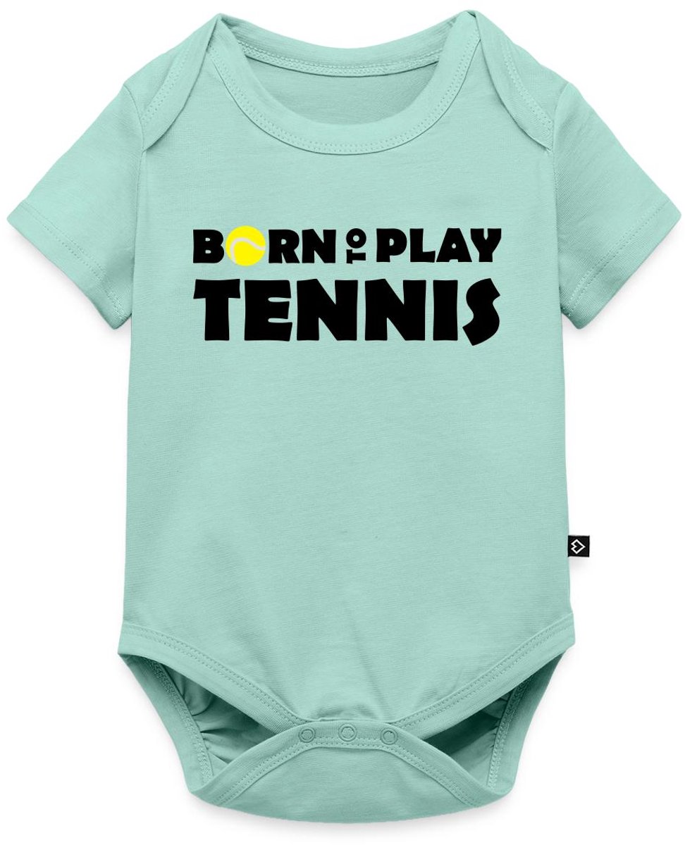 Born To Play Tennis Baby Rompertje Met Korte Mouwen