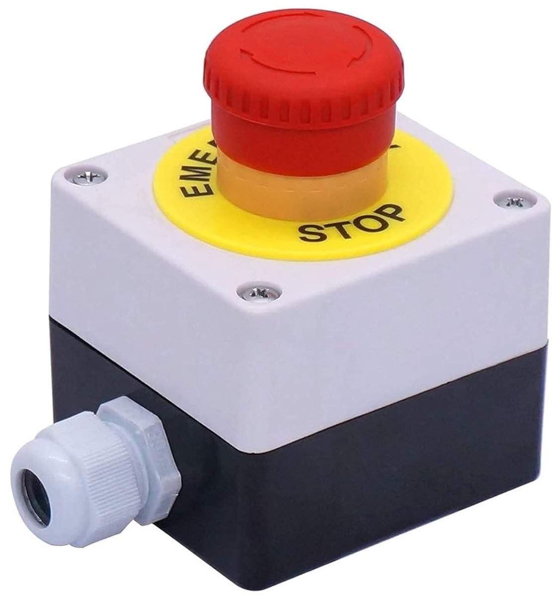 Noodstop Drukknop - Stop Schakelaar - Machine Bediening - Rode Drukknop - 40mm Diameter - Rood