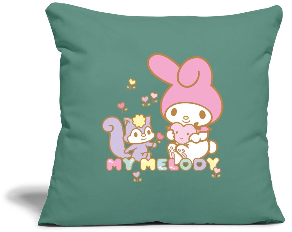 My Melody Plukt Hartbloemen Met Risu Sierkussenhoes, 45 x 45 cm