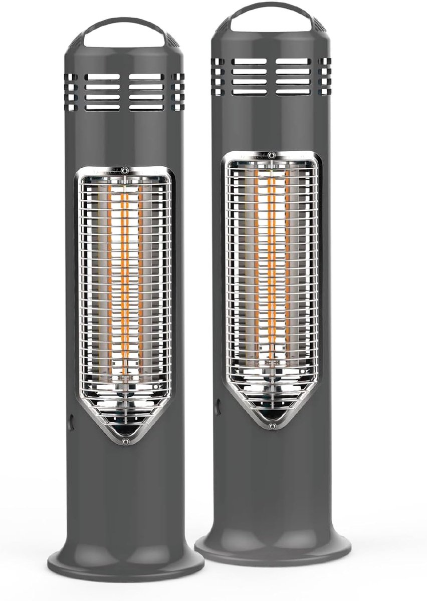 Terrasverwarmer - Buitenverwarmer Tafelmodel - Terras Verwarmen - Veilig Aanraakbaar - 550 Watt - Grijs