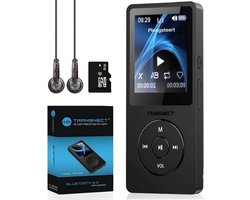 TRANSNECT® - MP3 Speler/MP4 - Bluetooth - met 8GB Geheugenkaart- Ondersteuning tot 128 GB - HiFi Oordopjes - Zwart