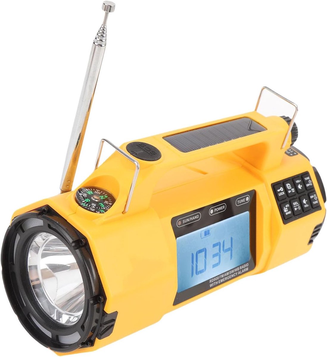 Nood Crank Radio - Weer Radio - Noodsituaties - IPX3 Waterdicht - 20x12x9 cm - Zwart