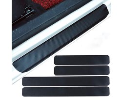 Auto Instaplijsten Protector - Dorpelbeschermers - Auto Beschermen - Koolstofvezel Sport - 4 Stuks - Zwart