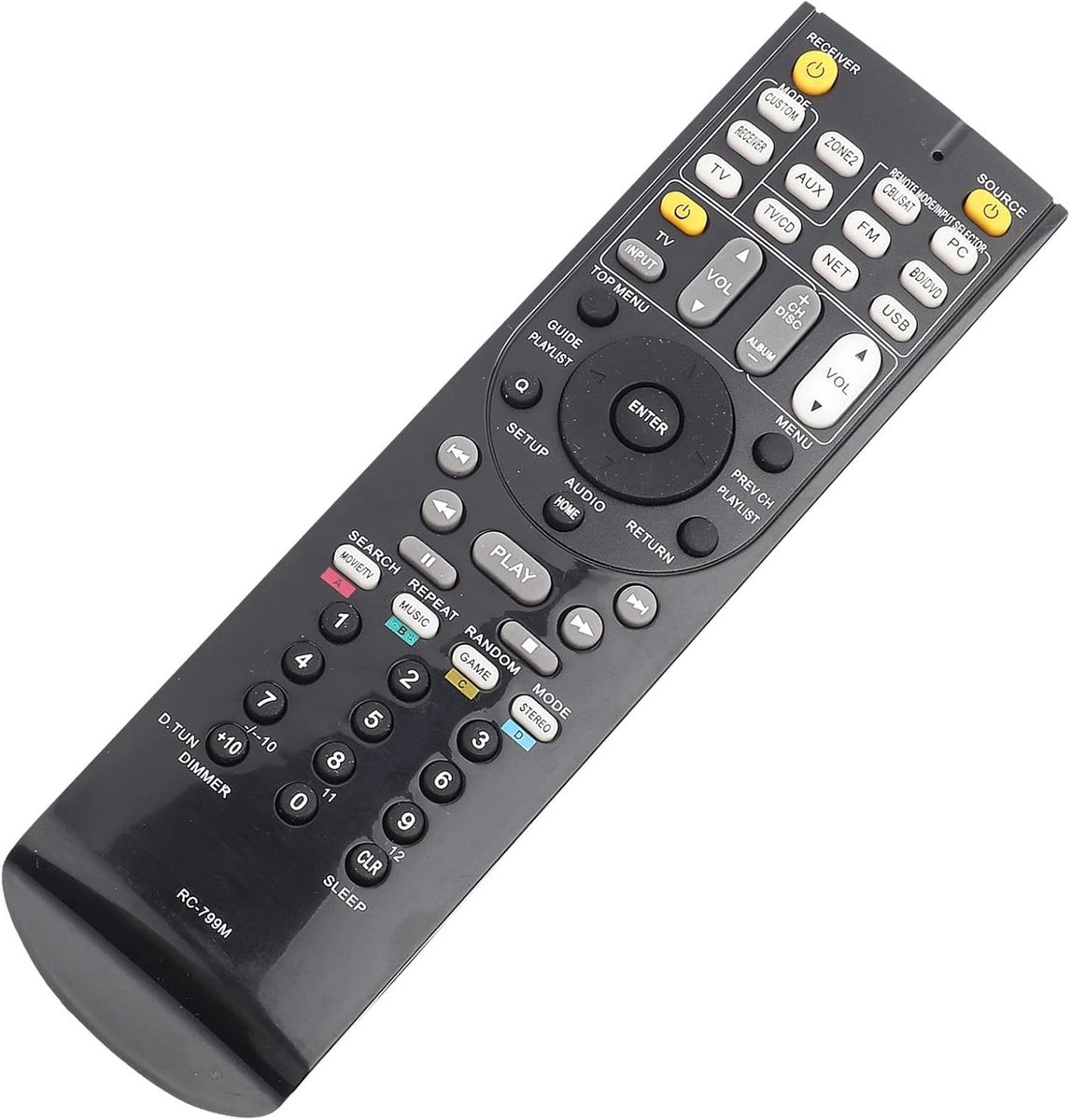 Universele Afstandsbediening - Video Receiver Afstandsbediening - TV Bediening - Geen Installatie Nodig - 19.5 cm - Zwart