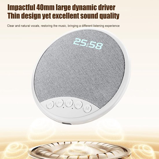 Slaap Speaker - Witte Ruis Hoofdtelefoon - Rustige Nachten - Zijslapen Comfort - 20 x 100 x 20 mm - Grijs — afbeelding 2