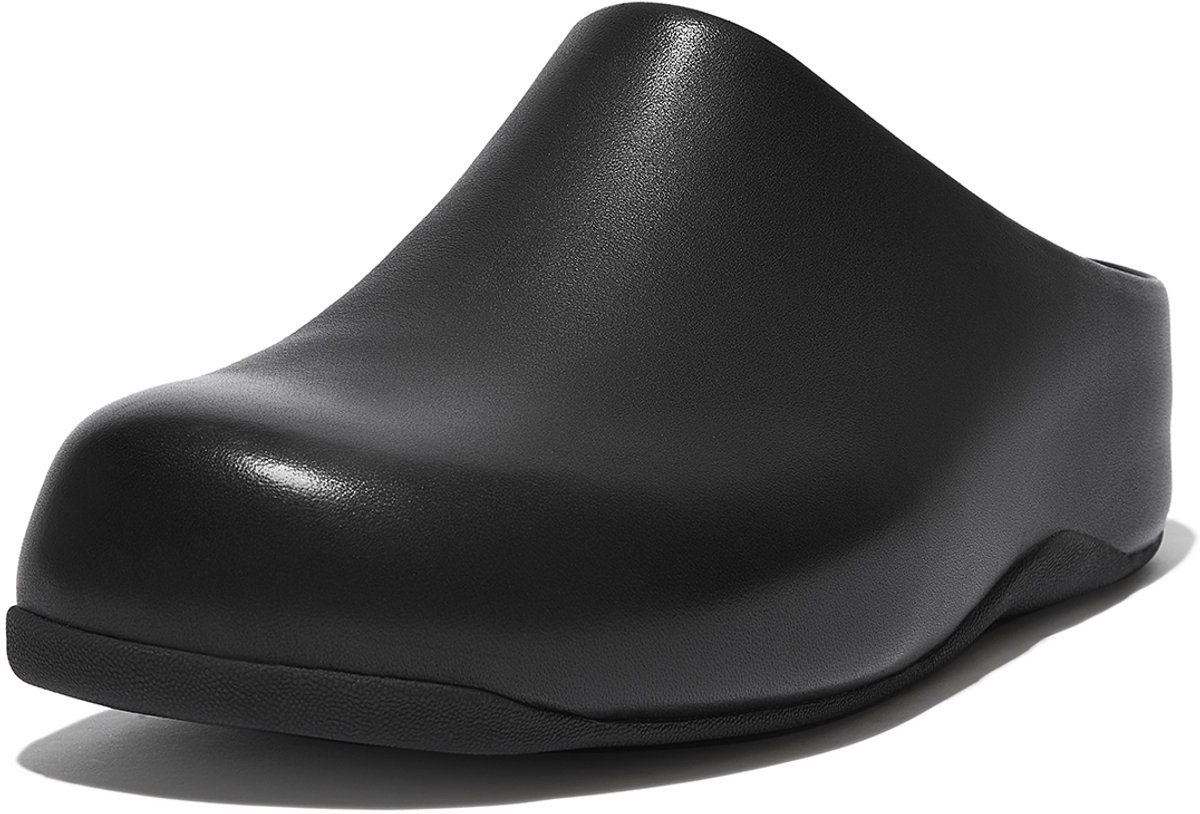 FitFlop Shuv Leren Pantoffels/Sloffen ZWART - Maat 43
