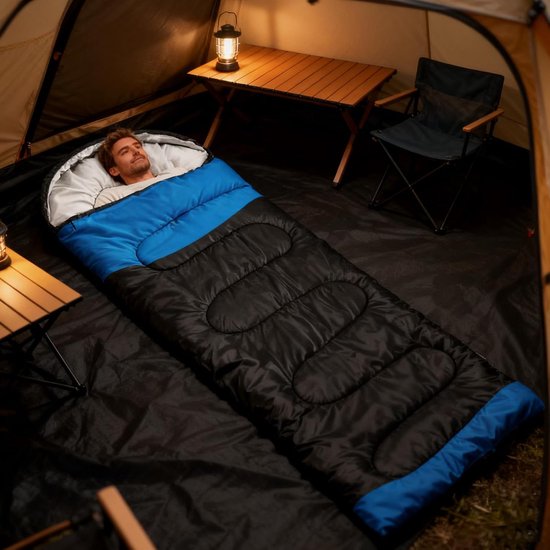 Warme Slaapzak - Outdoor Uitrusting - Kamperen en Trekking - Compact en Draagbaar - 216 Pond - Zwart — afbeelding 4