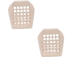 Hooihouder Konijn - Voerbak Kleine Dieren - Netjes Voeren - Hangend Ontwerp - 24 cm Lengte - Beige
