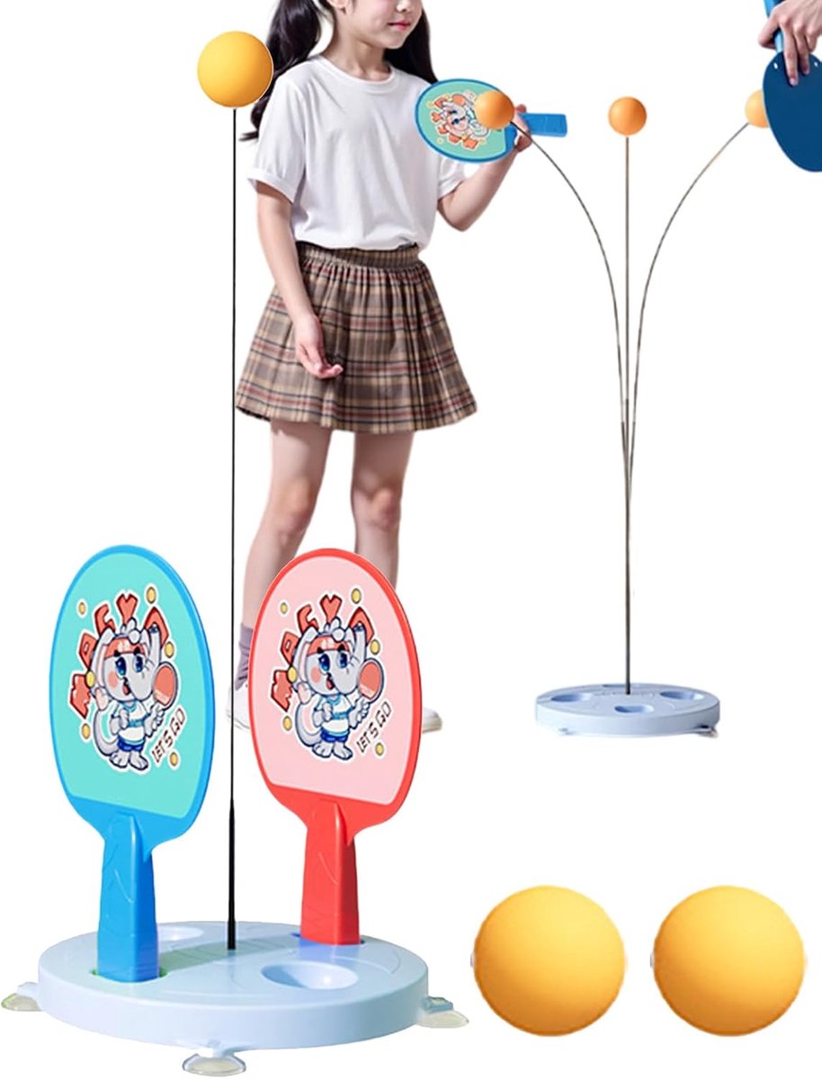 Pong Trainingsset - Tafeltennis Trainer - Hand-Oog Coördinatie Trainen - Veilige Bodembevestiging - 255 x 208 x 59 cm - Blauw