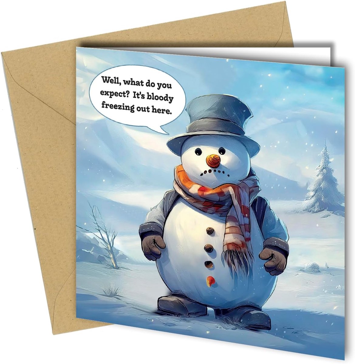 Grappige Kerstkaart - Humoristische Wenskaart - Feestelijke Groeten - Lege Binnenkant - 15 x 15 cm - Full Colour